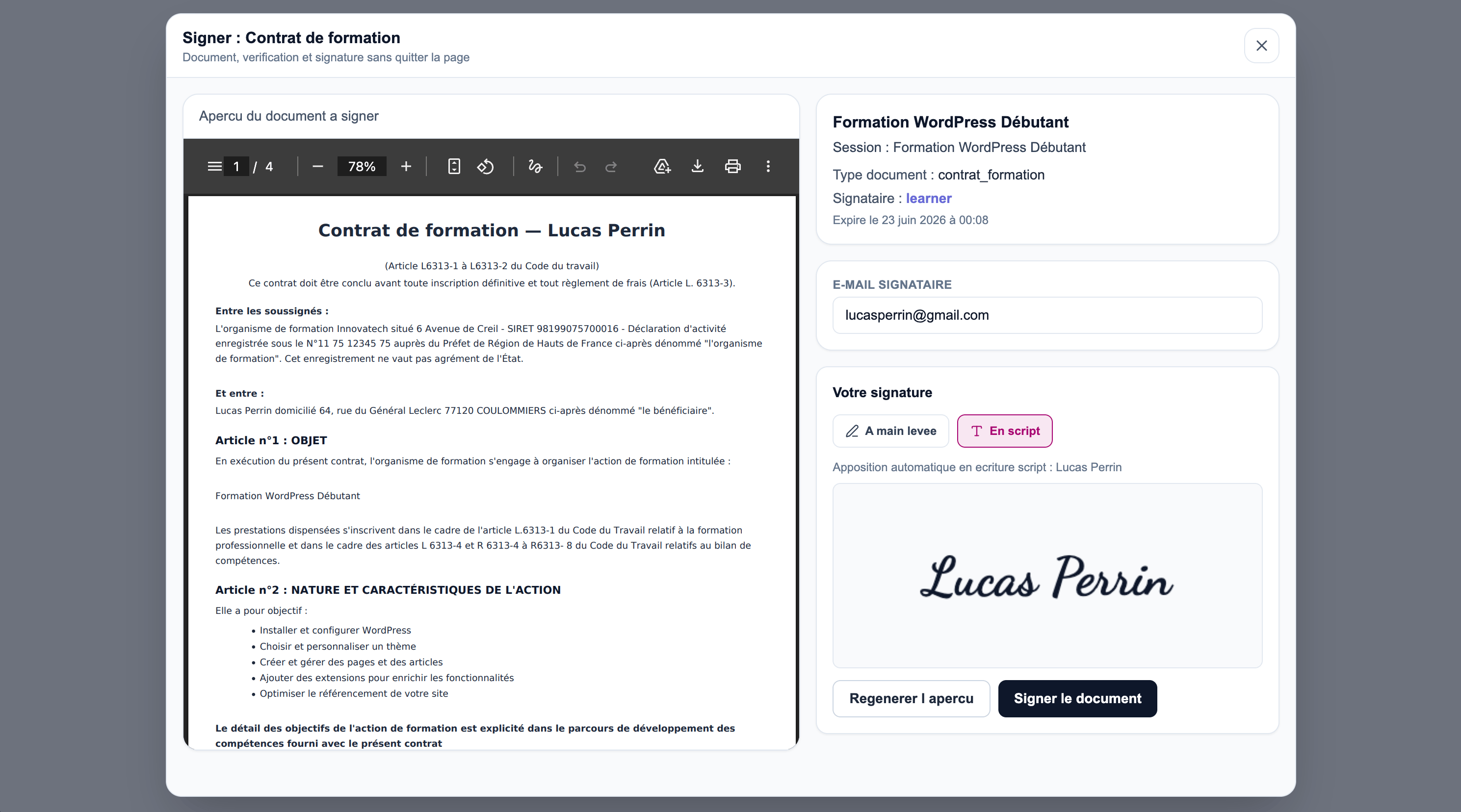 Signatures électroniques